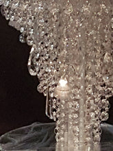 Load image into Gallery viewer, Crystal Chandelier Cake Stand Set 2 Tier Wedding Cake Separator, Clear Glass Crystal Cake Display, Luxury Wedding Cake Stand
