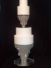 Load image into Gallery viewer, Crystal cake stand, 2 tier set ,10&quot; &amp; 14&quot; CHANDELIER DESIGN Faux crystal by Crystal wedding uk
