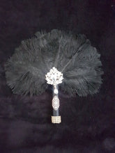 Load image into Gallery viewer, Ostrich Feather Fan. 12&quot; bouquet luxury alternative Bouquet Great Gatsby wedding style -ANY COLOUR by Crystal wedding uk
