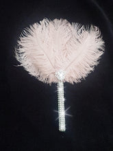 Load image into Gallery viewer, Ostrich Feather MINI Fan bouquet alternative Bouquet Great Gatsby wedding style 1920&#39;s -ANY COLOUR Artificial bouquet
