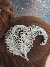 Load image into Gallery viewer, Crystal Vintage style &#39;Feather&#39; Wedding Hair Slide Bride Bridesmaid hair clip Great Gatsby Vintage Glam Art Deco by Crystal wedding uk
