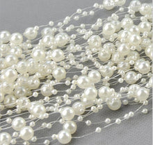 Load image into Gallery viewer, Pearl string Crystal bead Garland, 5 meters,Centerpiece, Decoration Reception Decor by Crystal wedding uk
