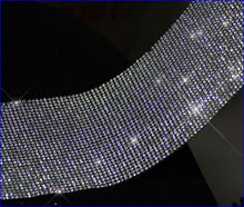 Load image into Gallery viewer, Silver Rhinestone ribbon, Diamond Mesh, Diamante Bling, Crystal trim 1 METER cake trim. by Crystal wedding uk
