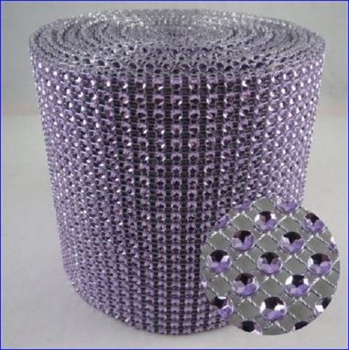 LILAC Rhinestone ribbon, Diamond Mesh, Diamante Bling, Crystal trim 1 METER cake trim. by Crystal wedding uk