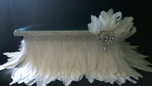 Load image into Gallery viewer, Feather cake stand plus topper, blush pink. Great Gatsby, 1920&#39;s wedding. by Crystal wedding uk
