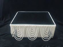Load image into Gallery viewer, Ivory Pearl cake stand, wedding cake stand, round or square by Crystal wedding uk
