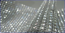 Load image into Gallery viewer, Silver Rhinestone ribbon, Diamond Mesh, Diamante Bling, Crystal trim 1 METER cake trim. by Crystal wedding uk
