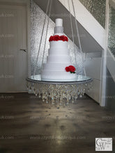 Load image into Gallery viewer, Crystal Cake Chandelier: Mirror Top Swing Platform with Remote LED
