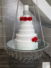 Load image into Gallery viewer, Crystal Cake Chandelier: Mirror Top Swing Platform with Remote LED
