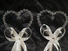 Load image into Gallery viewer, Crystal heart flower girl wand 1pc made to order by crystal wedding Uk
