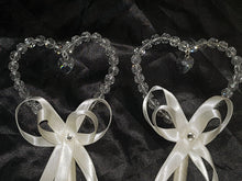Load image into Gallery viewer, Crystal heart flower girl wand 1pc made to order by crystal wedding Uk
