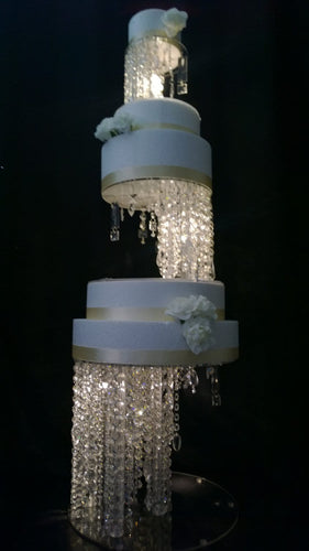 Crystal cake stand Illusion floating chandelier wedding cake stand and separator + Lights, in sizes 8