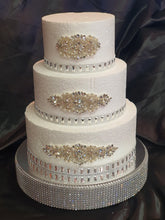 Load image into Gallery viewer, Rhinestone Effect Ribbon Trim, Crystal Look Cake Banding, Diamante Effect Mesh Ribbon, Wedding Cake Decoration, Craft Trim - 1 Yard

