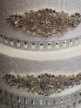 Load image into Gallery viewer, Rhinestone Effect Ribbon: Silver, Rose Gold, or Gold Cake Decoration - 1 Yard
