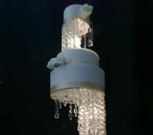 Load image into Gallery viewer, Crystal Chandelier Cake Stand Set: LED Wedding Cake Separators
