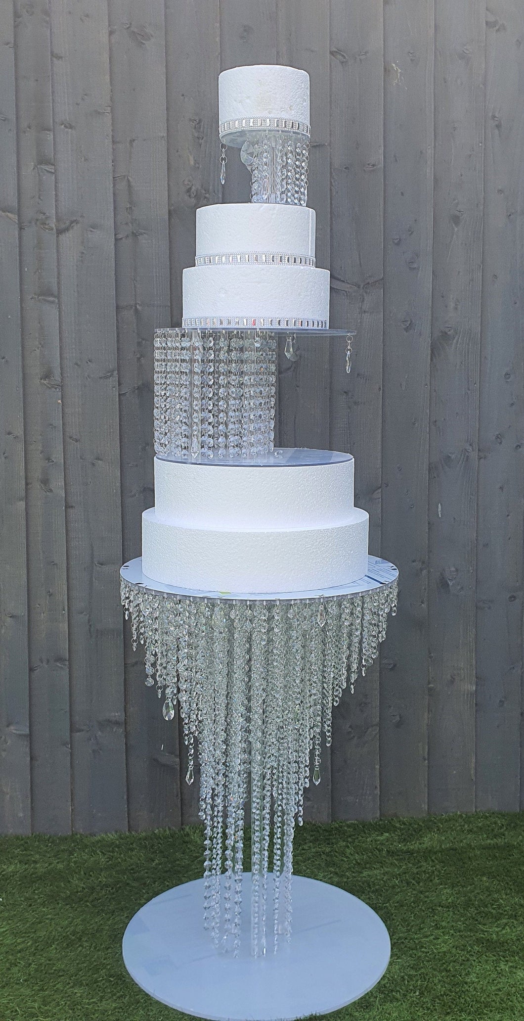 Crystal Chandelier Cake Stand Set: LED Wedding Cake Separators