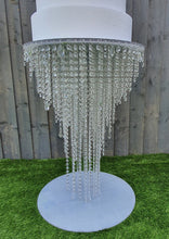 Load image into Gallery viewer, Crystal Chandelier Cake Stand Set: LED Wedding Cake Separators
