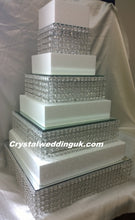 Load image into Gallery viewer, Real crystal tiered stacked crystal cake stands and separators with led by Crystal wedding uk
