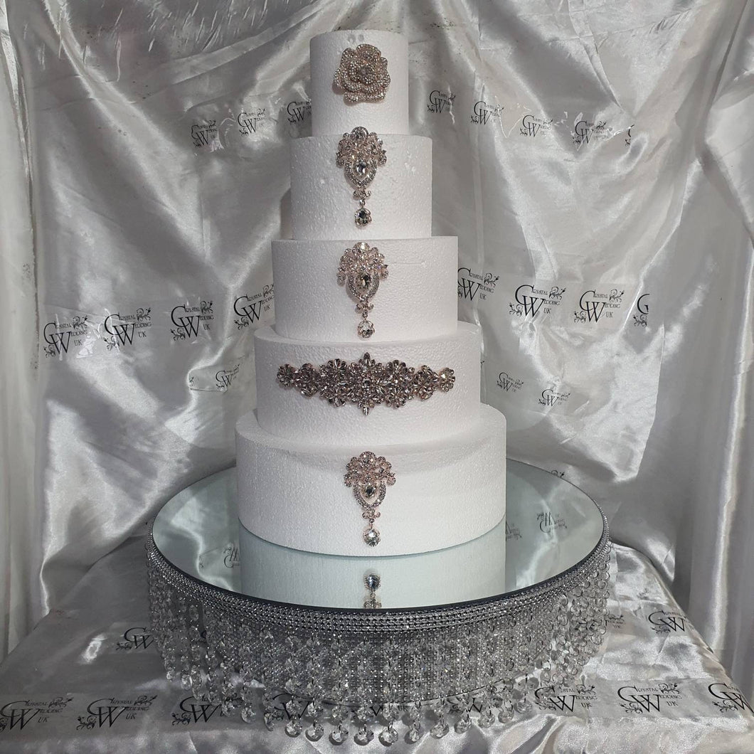 Crystal wedding cake stand - crystal effect finish by Crystal wedding uk