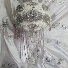 Load image into Gallery viewer, Crystal Brooch and Pearl drape bouquet by Crystal wedding uk
