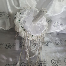 Load image into Gallery viewer, Crystal Brooch and Pearl drape bouquet by Crystal wedding uk
