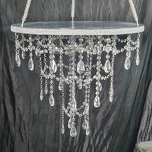Load image into Gallery viewer, Crystal Cake Chandelier: Mirror Top Swing Platform with Remote LED
