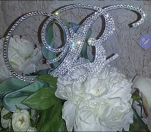 Load image into Gallery viewer, Crystal Rhinestone Letter Cake Topper: 4" Swarovski Monogram
