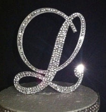 Load image into Gallery viewer, Luxury Swarovski Crystal Monogram Cake Topper – Personalised Letter, 6 inch
