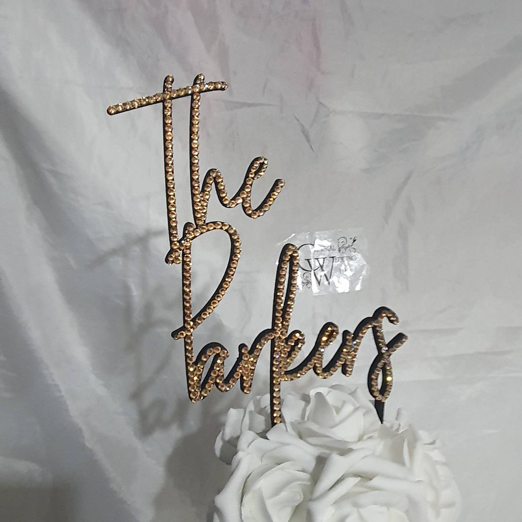 crystal surname cake topper