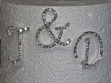 Load image into Gallery viewer, Set of 3 Crystal Letters at 2&quot;/5cm&quot; TALL monogram linitials rhinestone Cake Topper, Wedding rhinestone cake topper jewel letter cake decor
