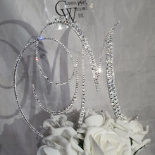 Load image into Gallery viewer, Crystal Letter 4&quot; monogram letter ,Swarovski elements rhinestone Cake Topper decor, Wedding rhinestone jewel letter cake decorations.
