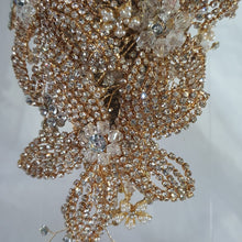 Load image into Gallery viewer, Gold Rhinestone Wedding Bouquet: Handmade Crystal Bridal Brooch Bouquet
