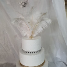 Load image into Gallery viewer, Feather cake topper 1920&#39;s rhinestone cake decor Great Gatsby 1920&#39;s Ostrich feather cake topper. by Crystal wedding uk
