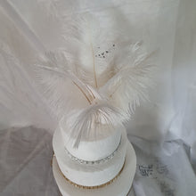 Load image into Gallery viewer, Feather cake topper 1920&#39;s rhinestone cake decor Great Gatsby 1920&#39;s Ostrich feather cake topper. by Crystal wedding uk
