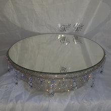 Load image into Gallery viewer, Wedding cake stand, glass Crystal rhinestone, droplet design+ LED lights, round or square all sizes. by Crystal wedding uk
