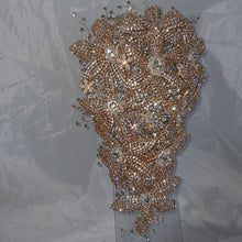 Load image into Gallery viewer, Gold Rhinestone Wedding Bouquet: Handmade Crystal Bridal Brooch Bouquet
