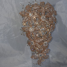Load image into Gallery viewer, Luxury Diamante bouquet Gold Jewel rhinestone crystal wedding bouquet Crystal Bridal Bouquet, cascade Jewel bouquet by Crystal wedding uk
