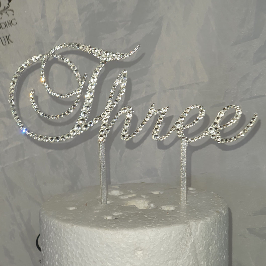 Crystal NUMBER WORD topper ,Swarovski element rhinestone Cake Topper decor, Wedding rhinestone jewel letter cake decorations.