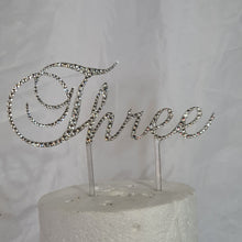 Load image into Gallery viewer, Crystal NUMBER WORD topper ,Swarovski element rhinestone Cake Topper decor, Wedding rhinestone jewel letter cake decorations.
