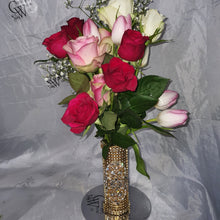 Load image into Gallery viewer, Bling rhinestone Wedding Bouquet Holder: Crystal Diamante jewel handle

