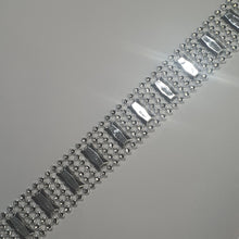 Load image into Gallery viewer, Rhinestone Effect Ribbon: Silver, Rose Gold, or Gold Cake Decoration - 1 Yard
