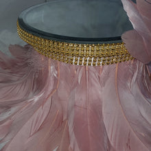 Load image into Gallery viewer, Feather cake stand plus topper, blush pink. Great Gatsby, 1920&#39;s wedding. by Crystal wedding uk
