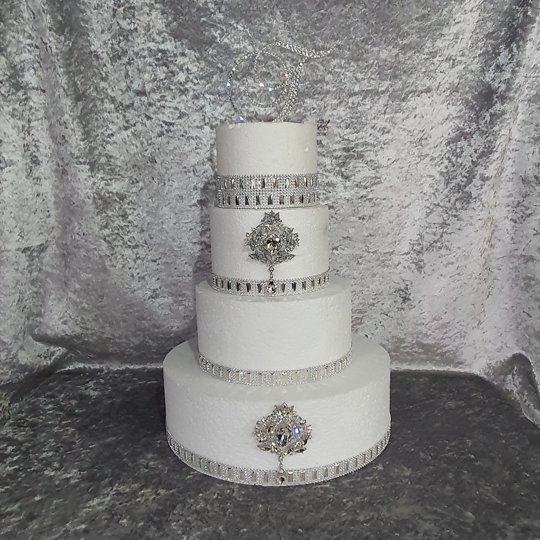 Cake brooch, Droplet style crystal rhinestone cake decoration by Crystal wedding uk
