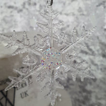 Load image into Gallery viewer, Snowflake Cake topper with AB crystal centres
