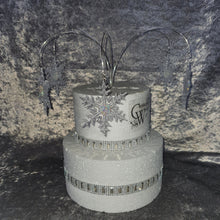 Load image into Gallery viewer, Snowflake Cake topper with AB crystal centres
