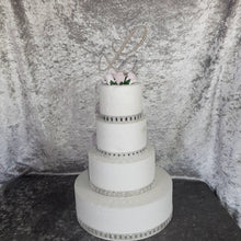 Load image into Gallery viewer, Pearl Initial Cake Topper: 5" Monogram Letter, Wedding Rhinestone Jewel
