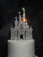 Load image into Gallery viewer, Castle Cake topper - Swarovski crystal elements - FAIRYTALE CASTLE design, Cake decoration by Crystal wedding uk
