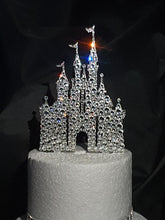 Load image into Gallery viewer, Castle Cake topper - Swarovski crystal elements - FAIRYTALE CASTLE design, Cake decoration by Crystal wedding uk
