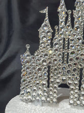 Load image into Gallery viewer, Swarovski Crystal Castle Cake Topper: Fairytale Wedding Decoration
