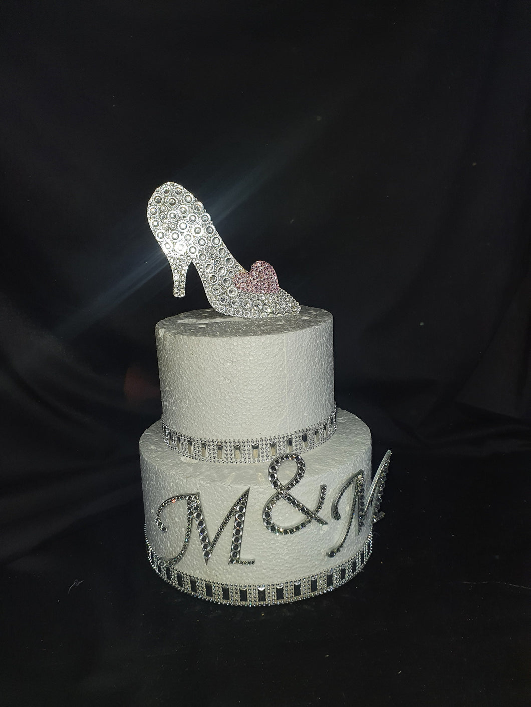 Glass Slipper Cake topper - Swarovski crystal elements - FAIRYTALE princess shoe cake decor, Cake decoration by Crystal wedding uk